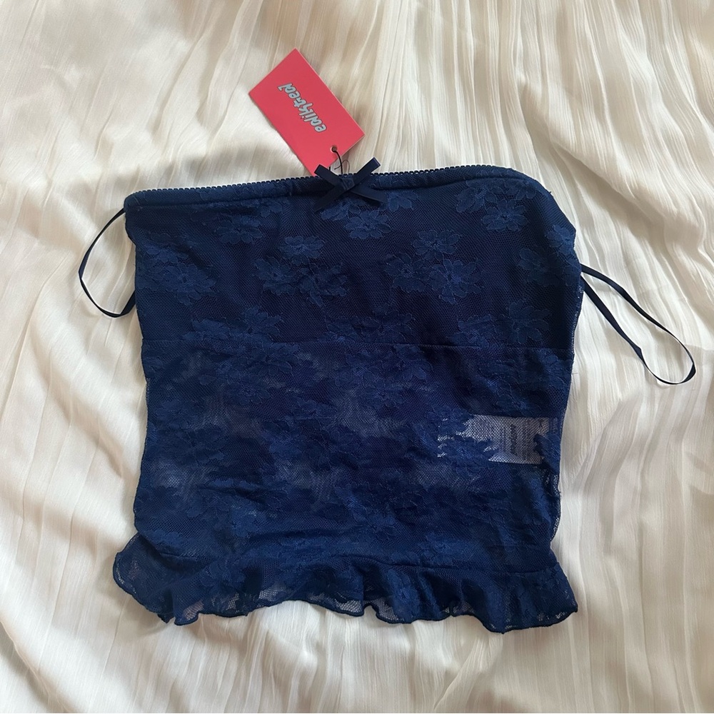 Edikted Ballet Sheer Lace Tube Top